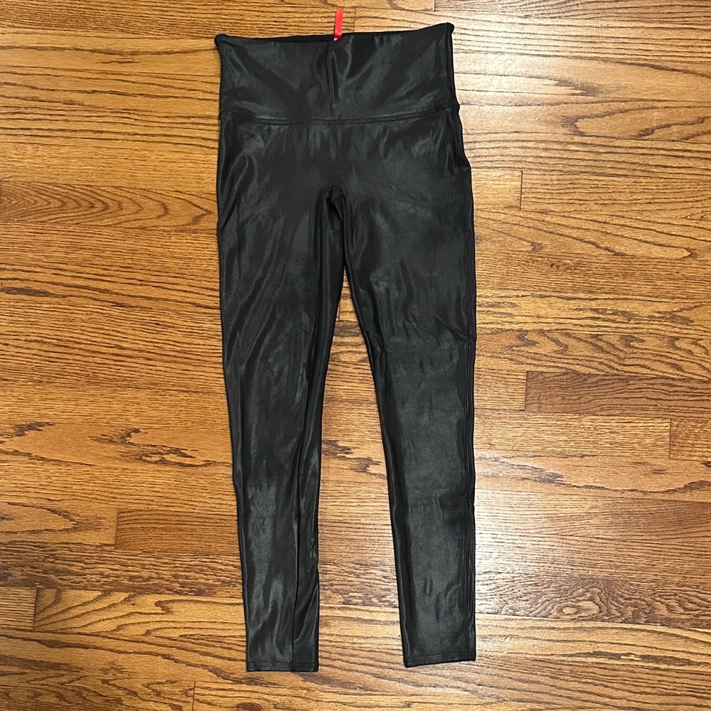 Spanx black leather Leggings